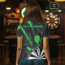 Load image into Gallery viewer, Custom Black And Green Dart Jerseys, Dart Polo Shirts For Women Team Jerseys IPHW9682