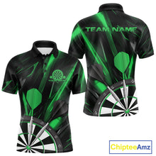 Load image into Gallery viewer, Custom Black And Green Dart Jerseys, Dart Polo Shirts For Men Team Jerseys IPHW9682