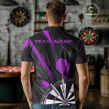 Load image into Gallery viewer, Custom Black And Purple Dart Jerseys, Dart Polo Shirts For Men Team Jerseys IPHW9683