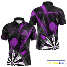 Load image into Gallery viewer, Custom Black And Purple Dart Jerseys, Dart Polo Shirts For Men Team Jerseys IPHW9683