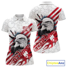Load image into Gallery viewer, Custom Patriotic Eagle Bowling Shirts For Women, US Flag Bowling League Team Shirt IPHW9475