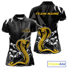 Load image into Gallery viewer, Custom Yellow Cobra Snake Bowling Team Jerseys, Bowling Polo Shirts For Women IPHW9708