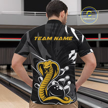 Load image into Gallery viewer, Custom Yellow Cobra Snake Bowling Team Jerseys, Bowling Quarter-Zip Shirts For Men IPHW9708