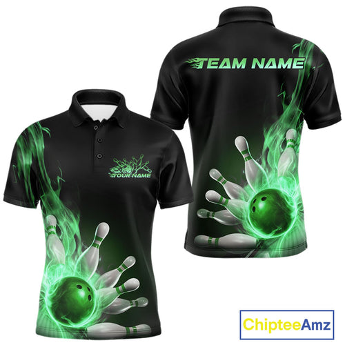 Custom Multi-Color Flame Bowling Tournament Shirts For Men, Women And Kid, Fire Bowling Jerseys IPHW9378