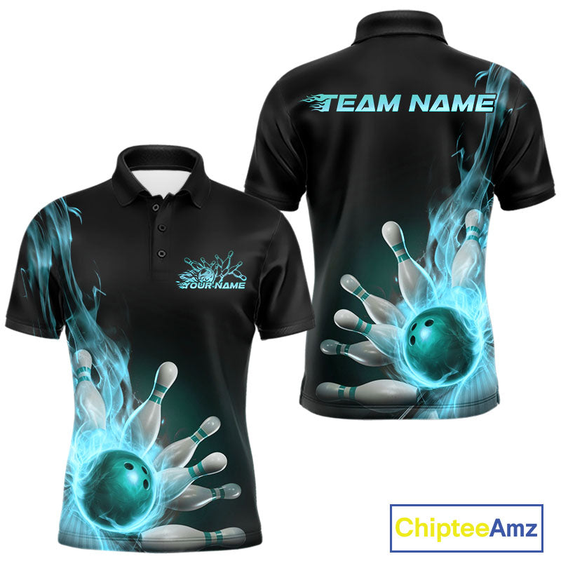 Custom Multi-Color Flame Bowling Tournament Shirts For Men, Women And Kid, Fire Bowling Jerseys IPHW9378