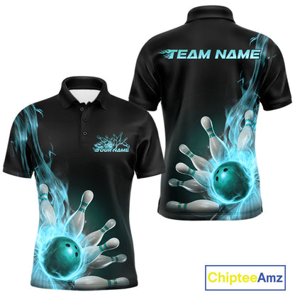 Custom Multi-Color Flame Bowling Tournament Shirts For Men, Women And Kid, Fire Bowling Jerseys IPHW9378