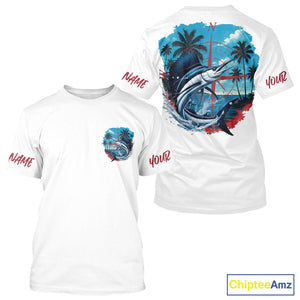 Custom Saltwater Sailfish Fishing Performance Sport Fishing T-Shirt IPHW9223