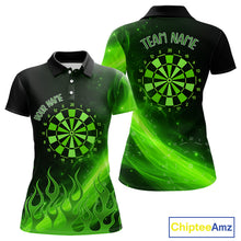 Load image into Gallery viewer, Dartboard 3D Lightning Darts Shirt For Women Custom Name &amp; Team Jersey | Opt2 - Green NYN0646