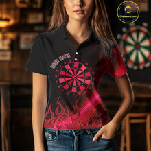 Load image into Gallery viewer, Dartboard 3D Lightning Darts Shirt For Women Custom Name &amp; Team Jersey | Opt3 - Red NYN0647