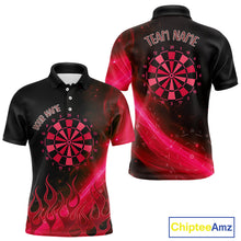Load image into Gallery viewer, Dartboard 3D Lightning Darts Shirt For Men Custom Name &amp; Team Jersey | Opt3 - Red NYN0647