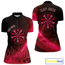 Load image into Gallery viewer, Dartboard 3D Lightning Darts Shirt For Women Custom Name &amp; Team Jersey | Opt3 - Red NYN0647
