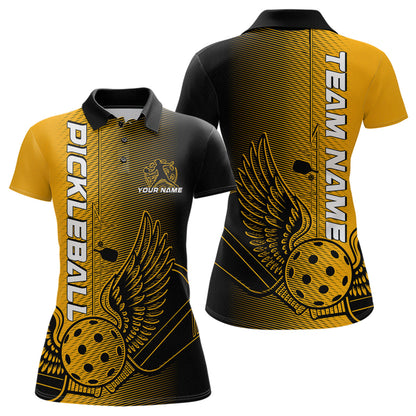 Custom Yellow Pickleball Wings Jerseys Outdoor Pickleball Polo Team Shirts For Women IPHW9308