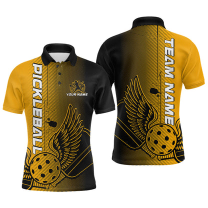 Custom Yellow Pickleball Wings Jerseys Outdoor Pickleball Polo Team Shirts For Men IPHW9308