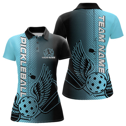Custom Blue Pickleball Wings Jerseys Outdoor Pickleball Polo Team Shirts For Women IPHW9310