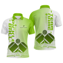 Load image into Gallery viewer, Custom Green Pickleball Team Polo Shirts For Men, Pickleball League Shirt IPHW9315
