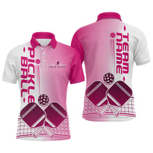 Load image into Gallery viewer, Custom Pink Pickleball Team Polo Shirts For Men, Pickleball League Shirt IPHW9316