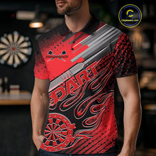 Load image into Gallery viewer, Custom Black And Red Flame Dartboard Dart Polo Shirts For Men, Dart Team Uniform IPHW9684