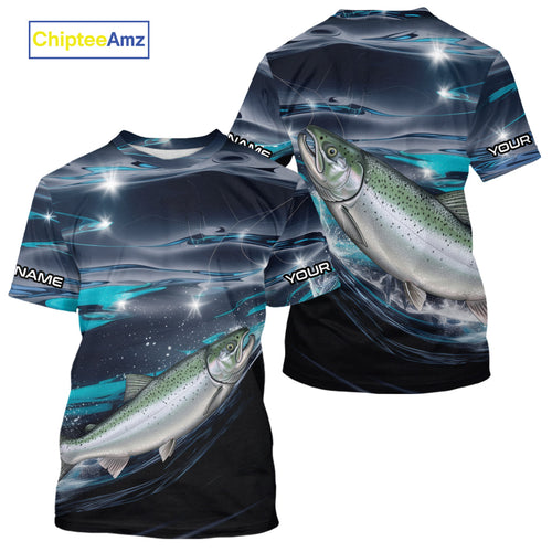 Custom Chinook King Salmon Fishing Saltwater Performance Fishing T-Shirts IPHW9347