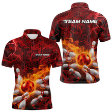 Load image into Gallery viewer, Custom Multi-Color Camo Thunder Lightning Flame Bowling Team Shirts For Men, Women And Kid IPHW9380