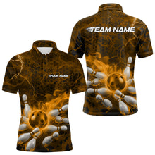 Load image into Gallery viewer, Custom Multi-Color Camo Thunder Lightning Flame Bowling Team Shirts For Men, Women And Kid IPHW9380