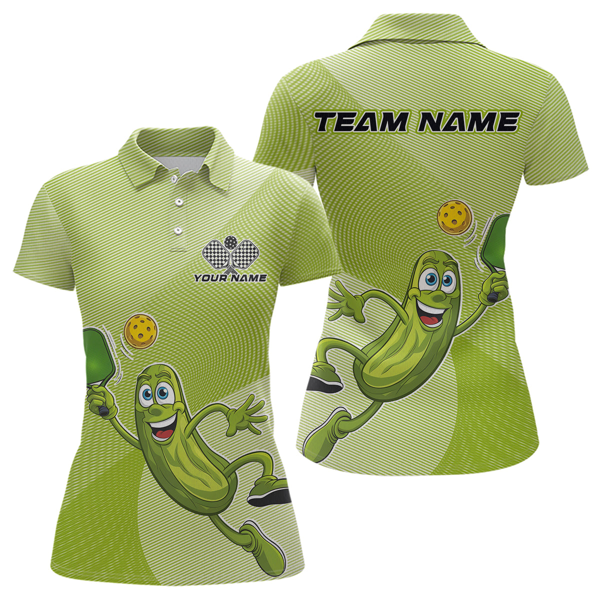 Custom Funny Pickles Play Pickleball Polo Shirts For Women, Pickleball Team Shirt IPHW9409