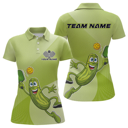Custom Funny Pickles Play Pickleball Polo Shirts For Women, Pickleball Team Shirt IPHW9409