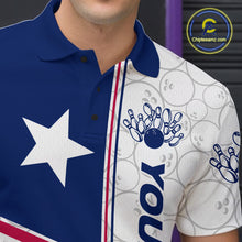 Load image into Gallery viewer, Custom Texas Flag Bowling Team Men Polo Shirts, Texas Bowling League Shirt Team Uniform IPHW9631