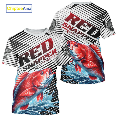 Custom Red Snapper Fishing Jerseys, Red Snapper Performance Fishing T-Shirt IPHW9183