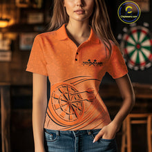 Load image into Gallery viewer, Custom Orange Darts Polo Shirts For Women, Orange Dartboard Dart Team Jerseys For Players IPHW9636