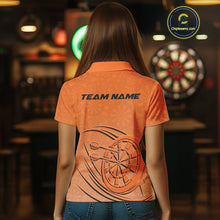 Load image into Gallery viewer, Custom Orange Darts Polo Shirts For Women, Orange Dartboard Dart Team Jerseys For Players IPHW9636