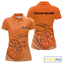 Load image into Gallery viewer, Custom Orange Darts Polo Shirts For Women, Orange Dartboard Dart Team Jerseys For Players IPHW9636