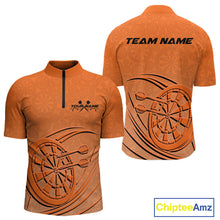 Load image into Gallery viewer, Custom Orange Darts Quarter-Zip Shirts For Men, Orange Dartboard Dart Team Jerseys For Players IPHW9636