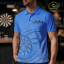 Load image into Gallery viewer, Custom Blue Darts Polo Shirts For Men, Blue Dartboard Dart Team Jerseys For Players IPHW9638