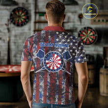Load image into Gallery viewer, Custom US Flag Camo Patriotic Dart Polo Shirts For Men, Dart Jersey Dart Team Uniform IPHW9695