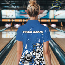 Load image into Gallery viewer, Blue Custom Drunk Bowling Ball And Pin Funny Women Quarter-Zip Shirt, Bowling And Beer IPHW11233
