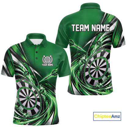 Custom Green Dart Polo Shirt For Men, Dart Tournament Shirt Dart Team Jersey IPHW12555