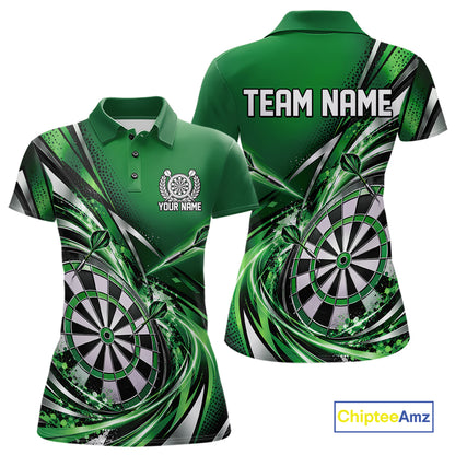 Custom Green Dart Polo Shirt For Women, Dart Tournament Shirt Dart Team Jersey IPHW12555