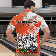 Load image into Gallery viewer, Custom Orange Drunk Bowling Ball And Pins Bowling And Beer Shirt, Funny Bowling Jersey IPHW11263