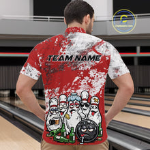 Load image into Gallery viewer, Custom Red Drunk Bowling Ball And Pins Bowling And Beer Shirt, Funny Bowling Jersey IPHW11264