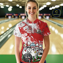 Load image into Gallery viewer, Custom Red Drunk Bowling Ball And Pins Bowling And Beer Shirt, Funny Bowling Jersey IPHW11264