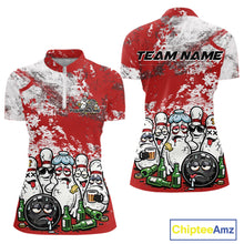 Load image into Gallery viewer, Custom Red Drunk Bowling Ball And Pins Bowling And Beer Shirt, Funny Bowling Jersey IPHW11264