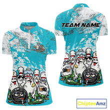 Load image into Gallery viewer, Custom Turquoise Blue Drunk Bowling Ball And Pins Bowling And Beer Shirt, Funny Jersey IPHW11265