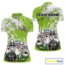 Load image into Gallery viewer, Custom Green Drunk Bowling Ball And Pins Bowling And Beer Shirt, Funny Bowling Jersey IPHW11266