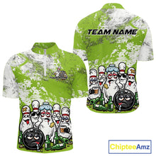 Load image into Gallery viewer, Custom Green Drunk Bowling Ball And Pins Bowling And Beer Shirt, Funny Bowling Jersey IPHW11266