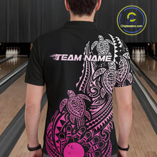 Load image into Gallery viewer, Custom Black And Pink Polynesian Tribal Turtle Bowling Men Polo Team Shirts Outfit IPHW10986