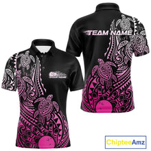 Load image into Gallery viewer, Custom Black And Pink Polynesian Tribal Turtle Bowling Men Polo Team Shirts Outfit IPHW10986