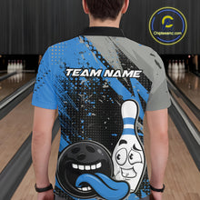 Load image into Gallery viewer, Custom Funny Bowling Polo Shirt For Men, Blue Bowling Ball And Pin Bowling Jersey IPHW10260