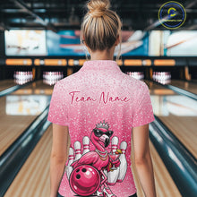 Load image into Gallery viewer, Sassy Classy Flamingo Queen Custom Women Bowling Quarter-Zip Shirts, Slay Ladies Outfits IPHW11024