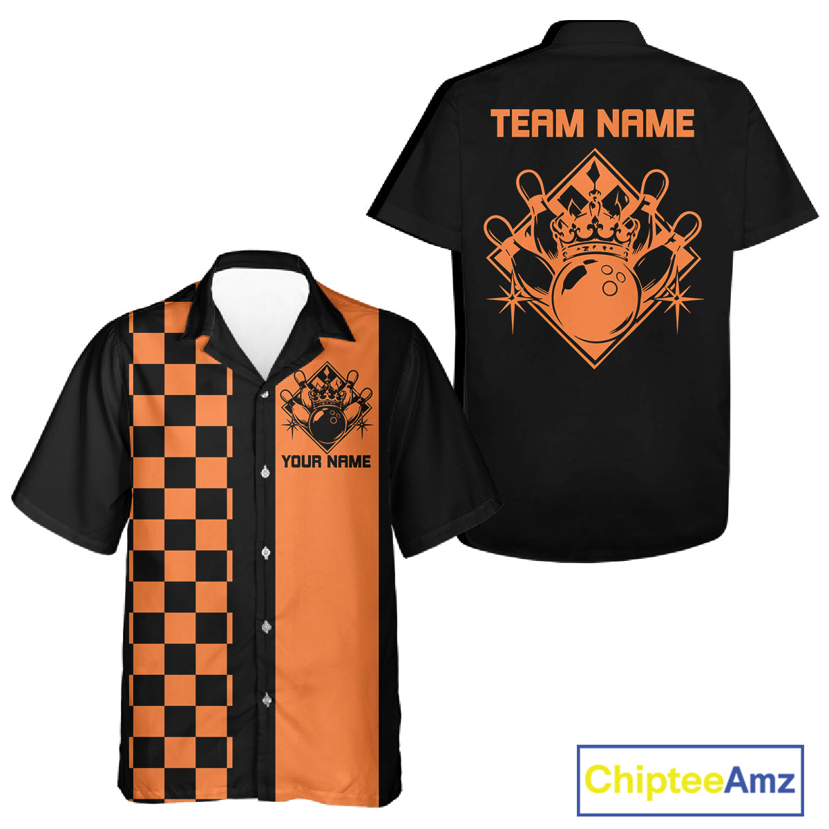 Bowling King And Queen Custom Retro Bowling Button Up Shirt, Matching Team Shirt IPHW12245