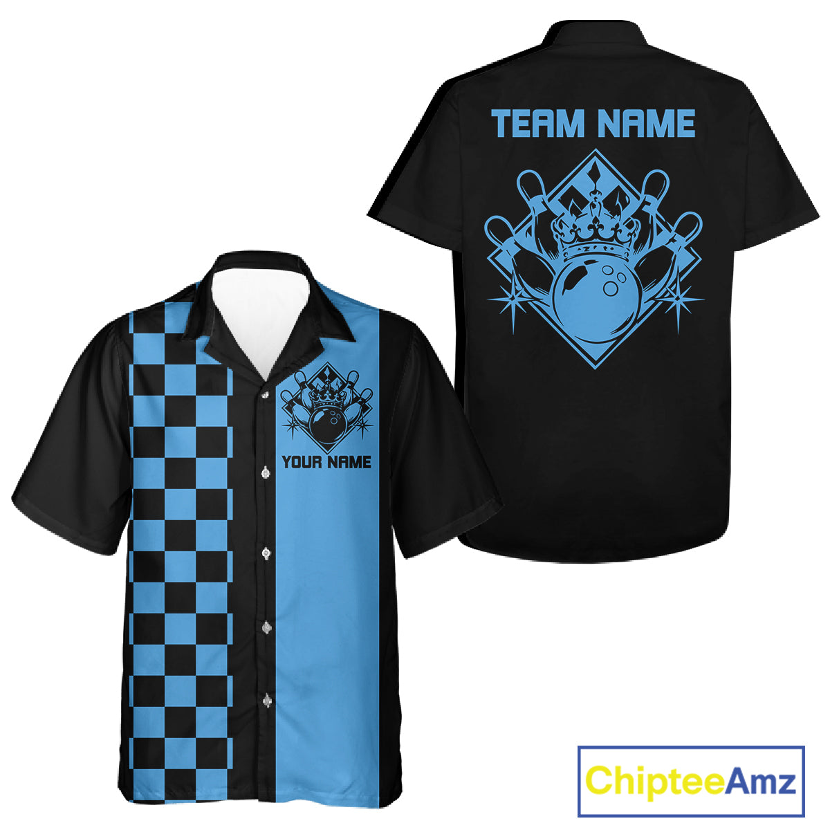 Bowling King And Queen Custom Retro Bowling Button Up Shirt, Matching Team Shirt IPHW12245